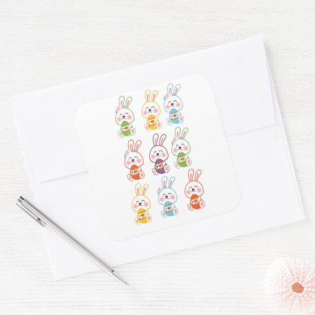 Sticker Carré Pâques, Fantastique Pâques (Enveloppe)