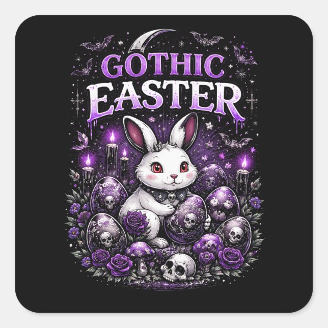 Sticker Carré Pâques gothique (Devant)