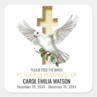 Sticker Carré Paquet de graines pour oiseaux Dove Mémorial funér