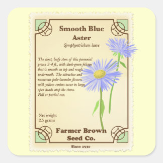 Sticker Carré Paquet de semences Blue Aster