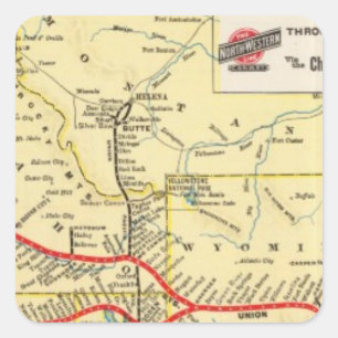 Sticker Carré Par le service de train de Chicago