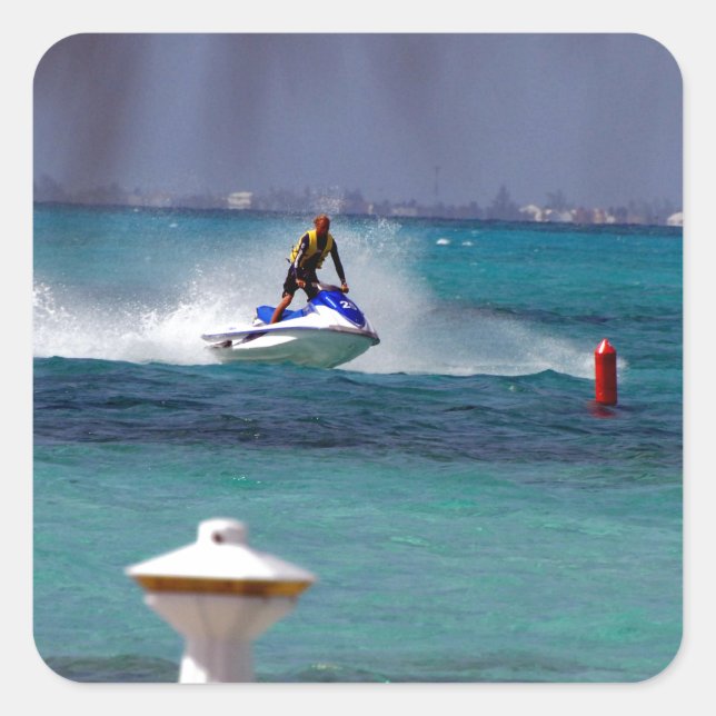 Sticker Carré Paradis du Jet Ski (Devant)