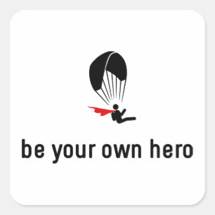 Sticker Carré Paragliding hero