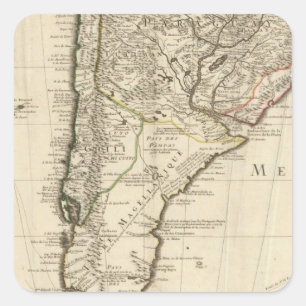 Sticker Carré Paraguay, Amérique du Sud