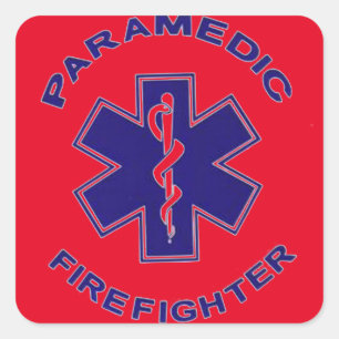 Sticker Carré Paramedic du pompier