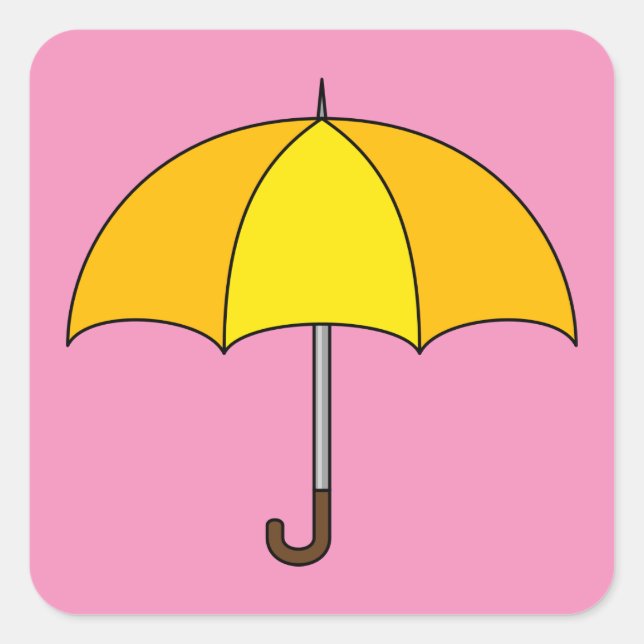 Sticker Carré Parapluie jaune (Devant)