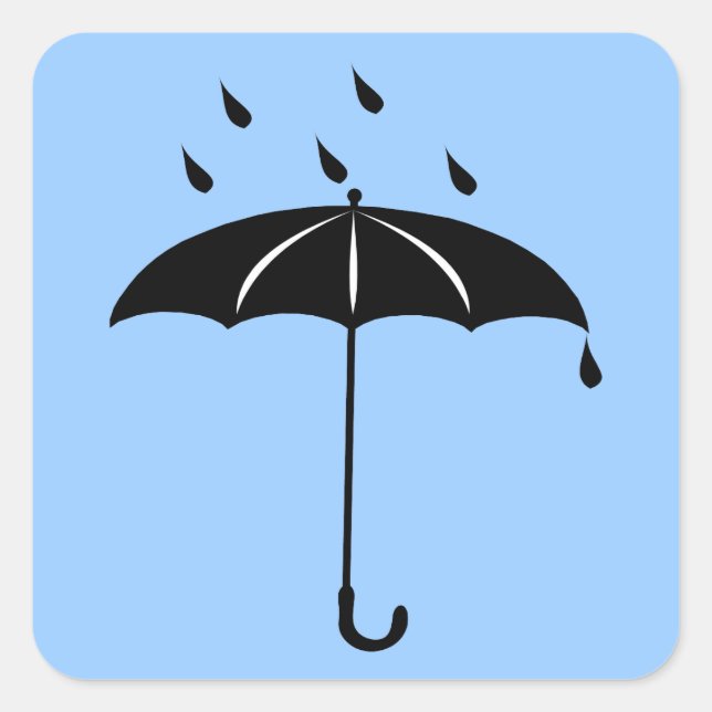 Sticker Carré Parapluie - Pluie gouttes pluie (Devant)