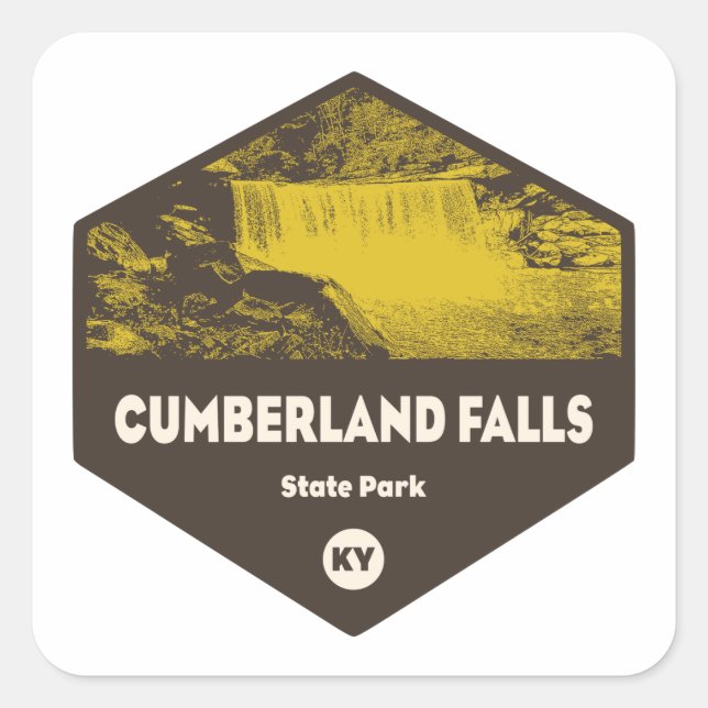 Sticker Carré Parc d'état de Cumberland Falls Kentucky (Devant)