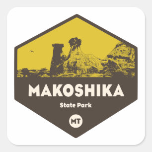 Sticker Carré Parc d'état de Makoshika, Montana