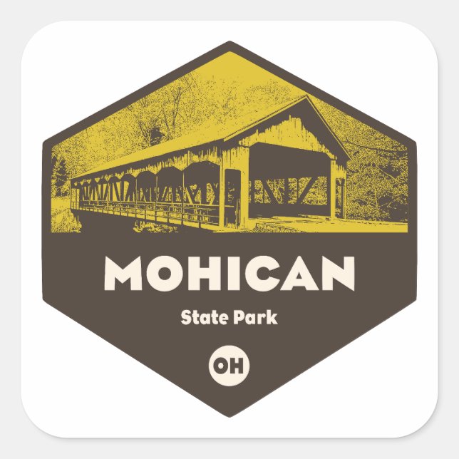 Sticker Carré Parc d'État Mohican Ohio (Devant)
