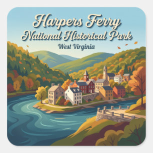 Sticker Carré Parc historique national de Harpers Ferry États-Un