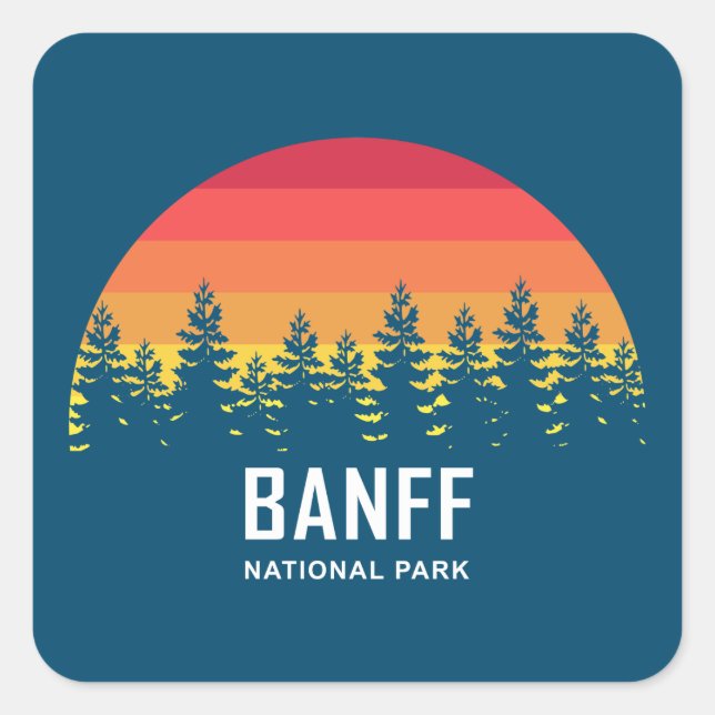 Sticker Carré Parc national Banff (Devant)