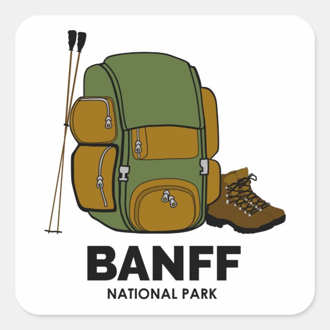 Sticker Carré Parc national Banff (Devant)