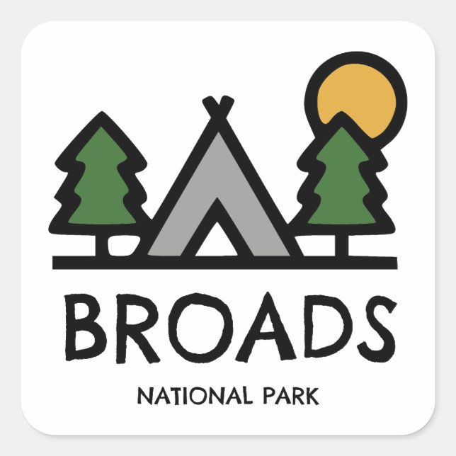Sticker Carré Parc national Broads (Devant)