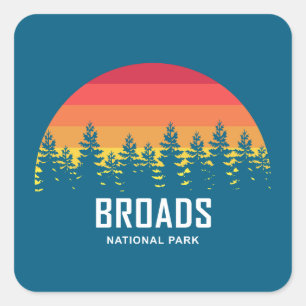 Sticker Carré Parc national Broads Arbres arc-en-ciel