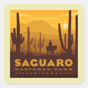 Sticker Carré Parc national Carré du Saguaro   Arizona