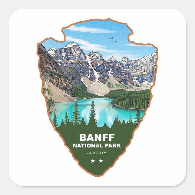Sticker Carré Parc national de Banff Alberta Arrowhead (Devant)