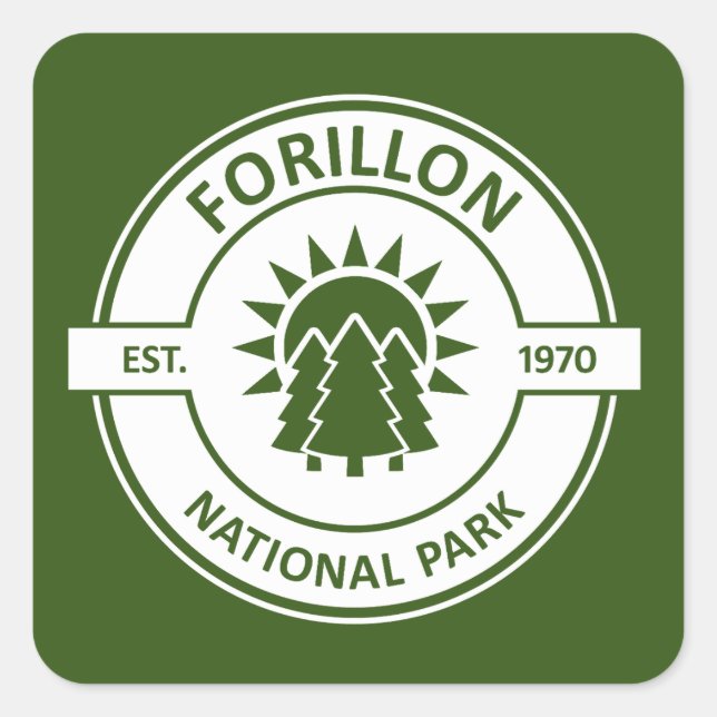 Sticker Carré Parc national de Forillon Sun Trees (Devant)