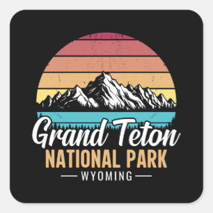 Sticker Carré Parc national de Grand Teton Wyoming États-Unis–