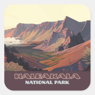 Sticker Carré Parc national de Haleakala Cratère volcanique de M