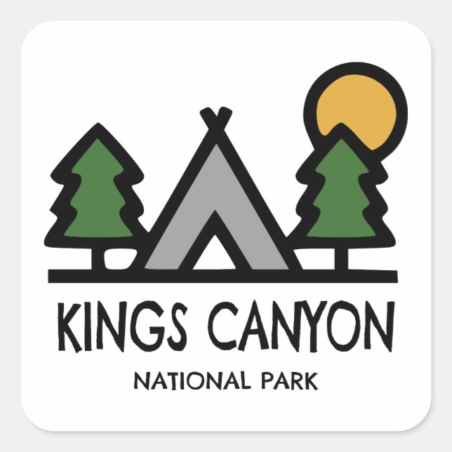 Sticker Carré Parc national de Kings Canyon (Devant)