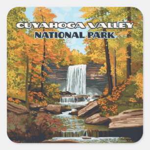 Sticker Carré Parc national de la vallée de Cuyahoga Ohio Clevel