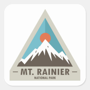 Sticker Carré Parc national de mont Rainier