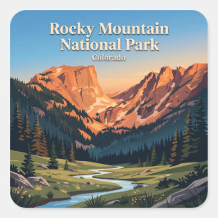 Sticker Carré Parc national de Rocky Mountain Colorado