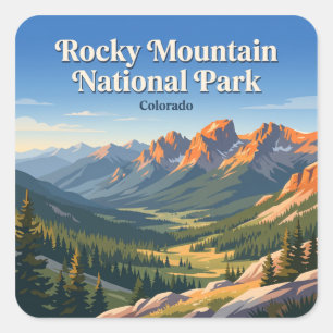 Sticker Carré Parc national de Rocky Mountain Colorado