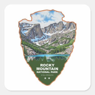 Sticker Carré Parc national de Rocky Mountain Colorado Arrowhead