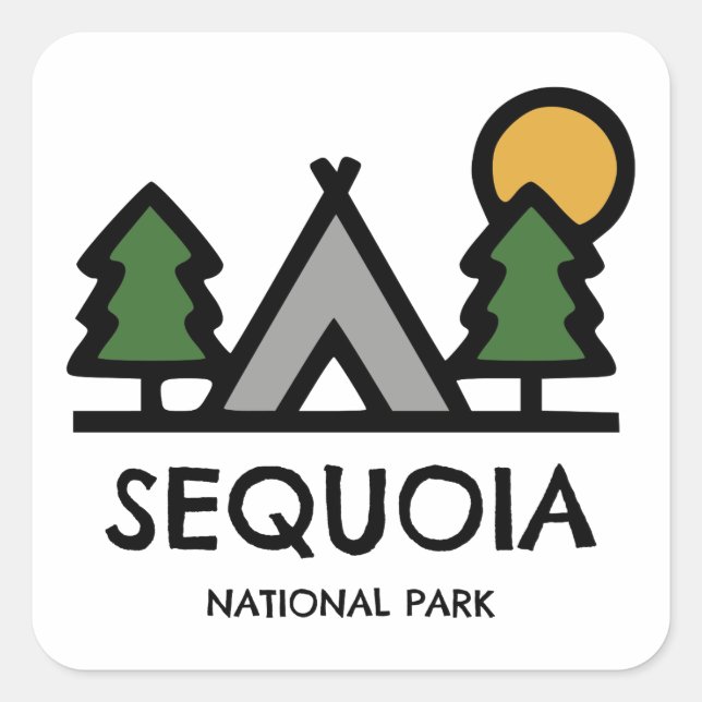Sticker Carré Parc national de Sequoia (Devant)