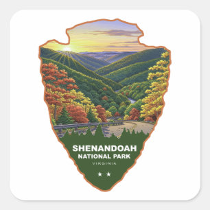 Sticker Carré Parc national de Shenandoah Arrowhead