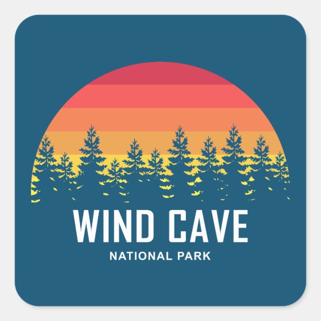 Sticker Carré Parc national de Wind Cave (Devant)