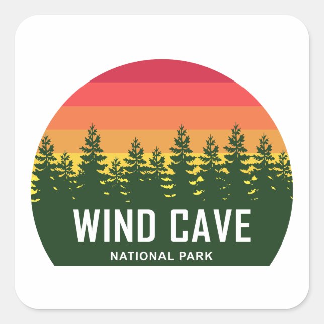 Sticker Carré Parc national de Wind Cave (Devant)