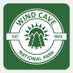 Sticker Carré Parc national de Wind Cave Sun Trees