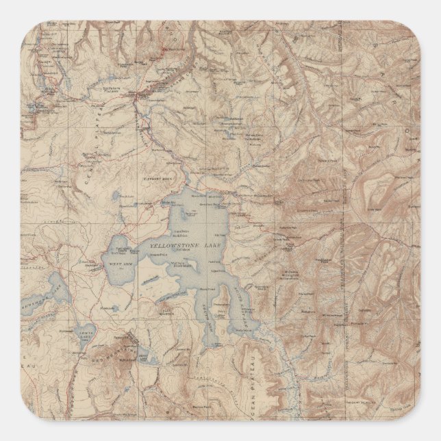 Sticker Carré Parc national de Yellowstone 2 (Devant)