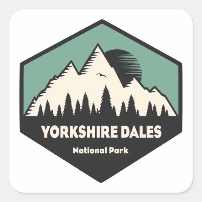 Sticker Carré Parc national de Yorkshire Dales (Devant)