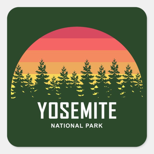 Sticker Carré Parc national de Yosemite (Devant)
