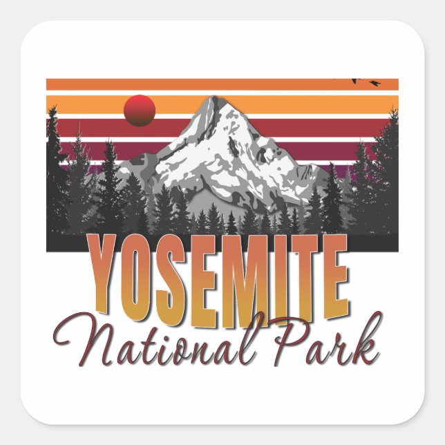 Sticker Carré Parc national de Yosemite (Devant)