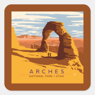 Sticker Carré Parc national des Arches   Utah