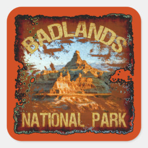 Sticker Carré Parc national des Badlands