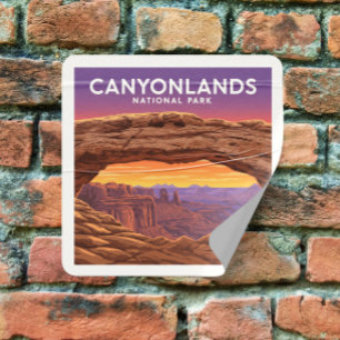 Sticker Carré Parc national des Canyonlands vintage