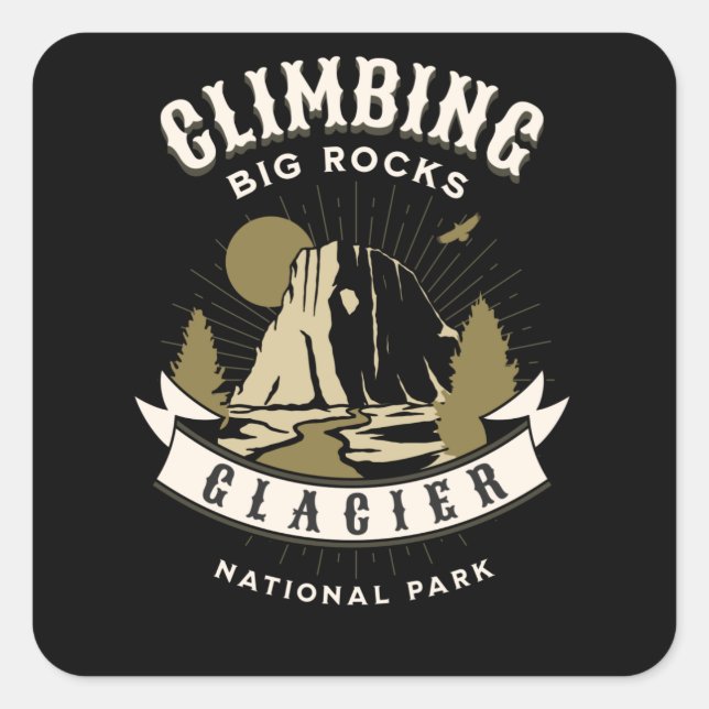 Sticker Carré Parc national des Glaciers Montana (Devant)