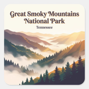 Sticker Carré Parc national des Great Smoky Mountains Gatlinburg