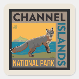Sticker Carré Parc national des îles Channel   Fox