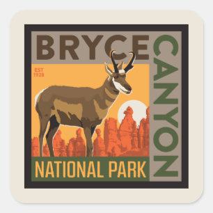 Sticker Carré Parc national du Bryce Canyon   Utah