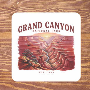 Sticker Carré Parc national du Grand Canyon Coucher de soleil Vo