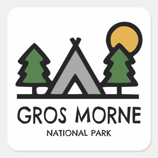 Sticker Carré Parc national du Gros Morne (Devant)