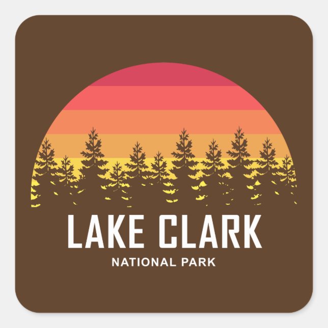 Sticker Carré Parc national du lac Clark (Devant)