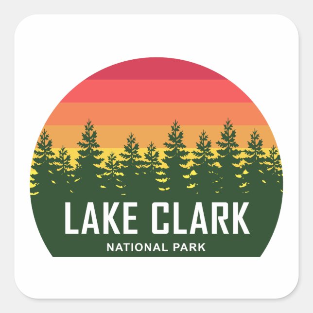 Sticker Carré Parc national du lac Clark (Devant)